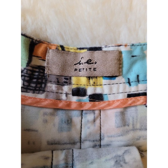 IE Petite Womens Pleated Cityscape Skirt Knee Length Size 8P - Picture 6 of 9